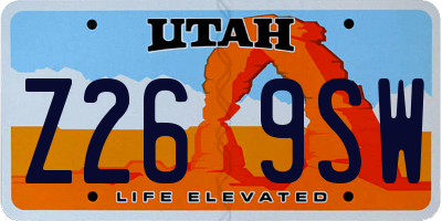 UT license plate Z269SW