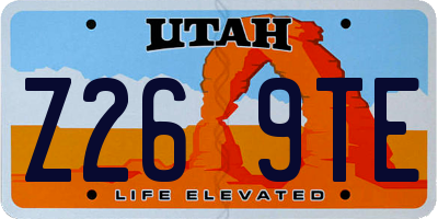 UT license plate Z269TE