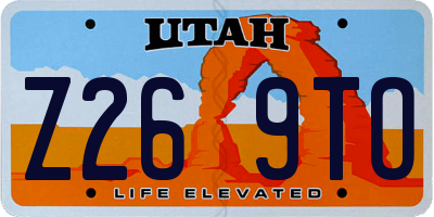 UT license plate Z269TO