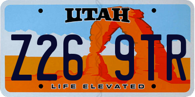 UT license plate Z269TR