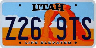 UT license plate Z269TS