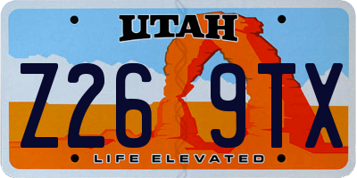 UT license plate Z269TX