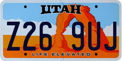 UT license plate Z269UJ