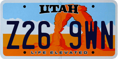 UT license plate Z269WN
