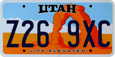 UT license plate Z269XC