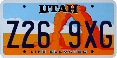 UT license plate Z269XG