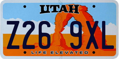 UT license plate Z269XL