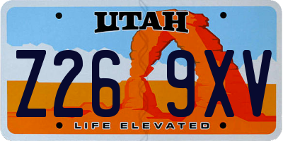 UT license plate Z269XV