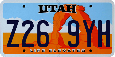 UT license plate Z269YH