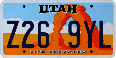 UT license plate Z269YL