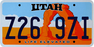 UT license plate Z269ZI