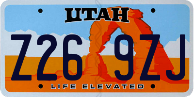 UT license plate Z269ZJ