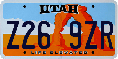 UT license plate Z269ZR