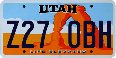 UT license plate Z270BH
