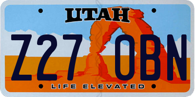 UT license plate Z270BN