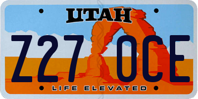 UT license plate Z270CE