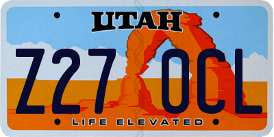UT license plate Z270CL