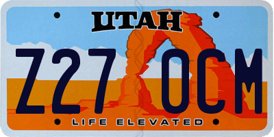 UT license plate Z270CM
