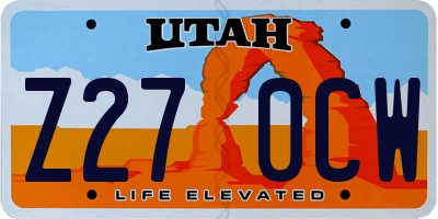 UT license plate Z270CW