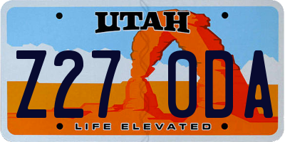 UT license plate Z270DA