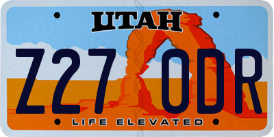 UT license plate Z270DR