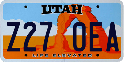 UT license plate Z270EA