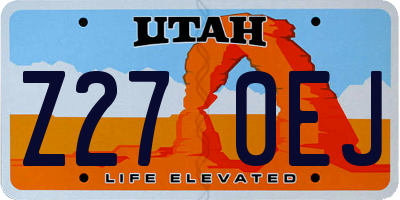 UT license plate Z270EJ