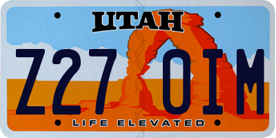 UT license plate Z270IM