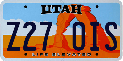 UT license plate Z270IS