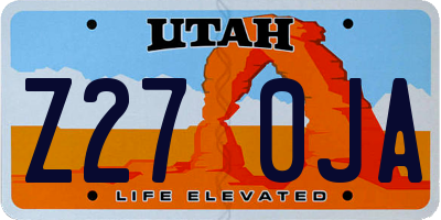 UT license plate Z270JA