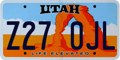 UT license plate Z270JL