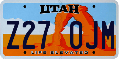 UT license plate Z270JM