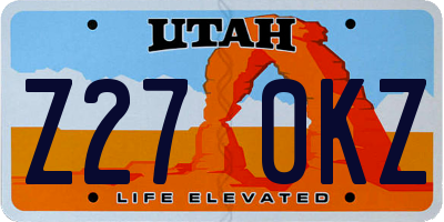 UT license plate Z270KZ