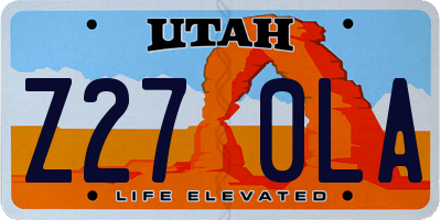 UT license plate Z270LA