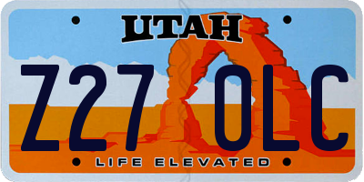 UT license plate Z270LC