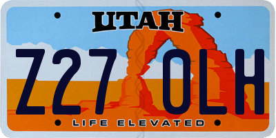 UT license plate Z270LH