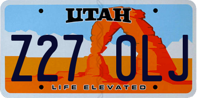 UT license plate Z270LJ