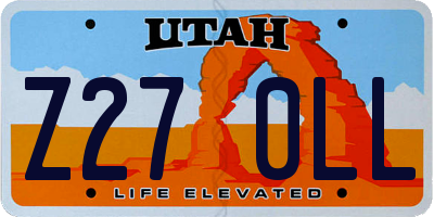 UT license plate Z270LL