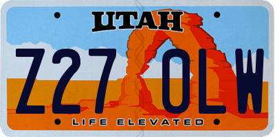 UT license plate Z270LW