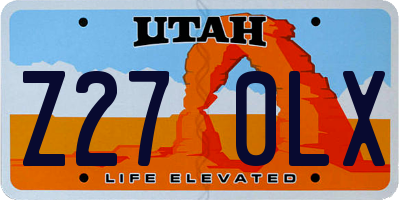 UT license plate Z270LX