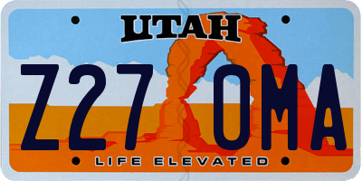 UT license plate Z270MA