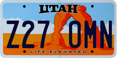 UT license plate Z270MN