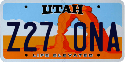 UT license plate Z270NA