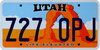 UT license plate Z270PJ
