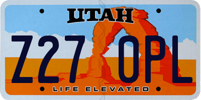 UT license plate Z270PL
