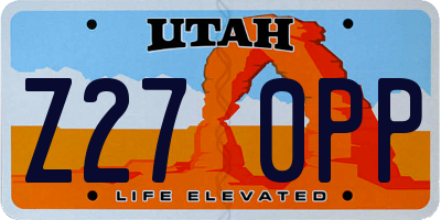 UT license plate Z270PP