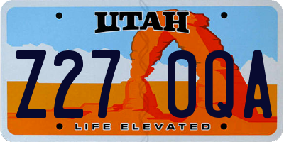 UT license plate Z270QA