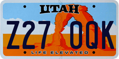 UT license plate Z270QK