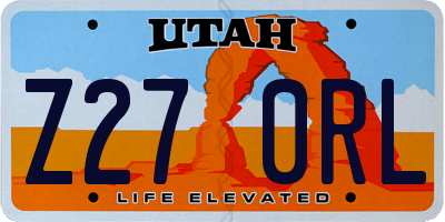 UT license plate Z270RL