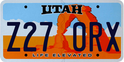 UT license plate Z270RX